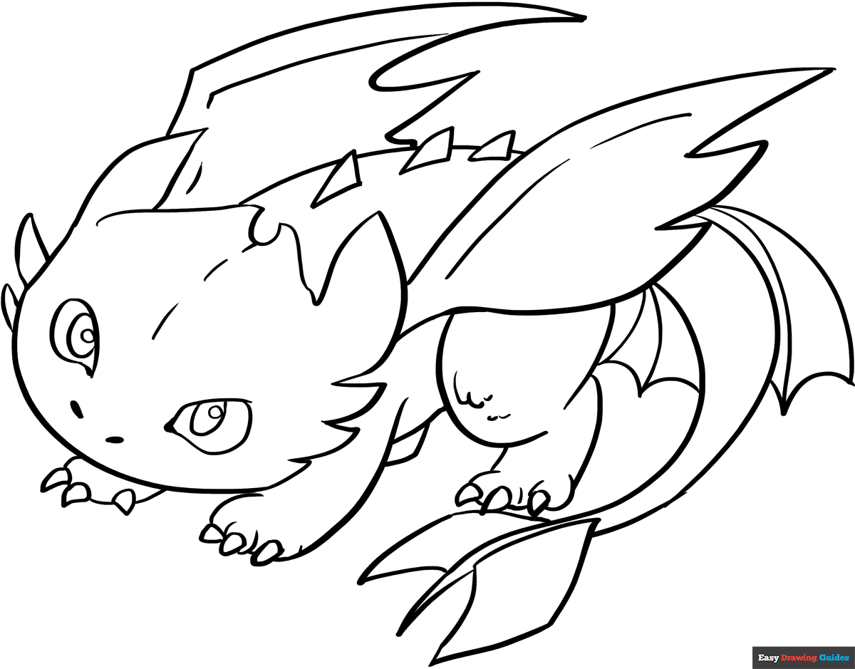 Toothless From How To Train Your Dragon Coloring Page Easy Drawing Guides