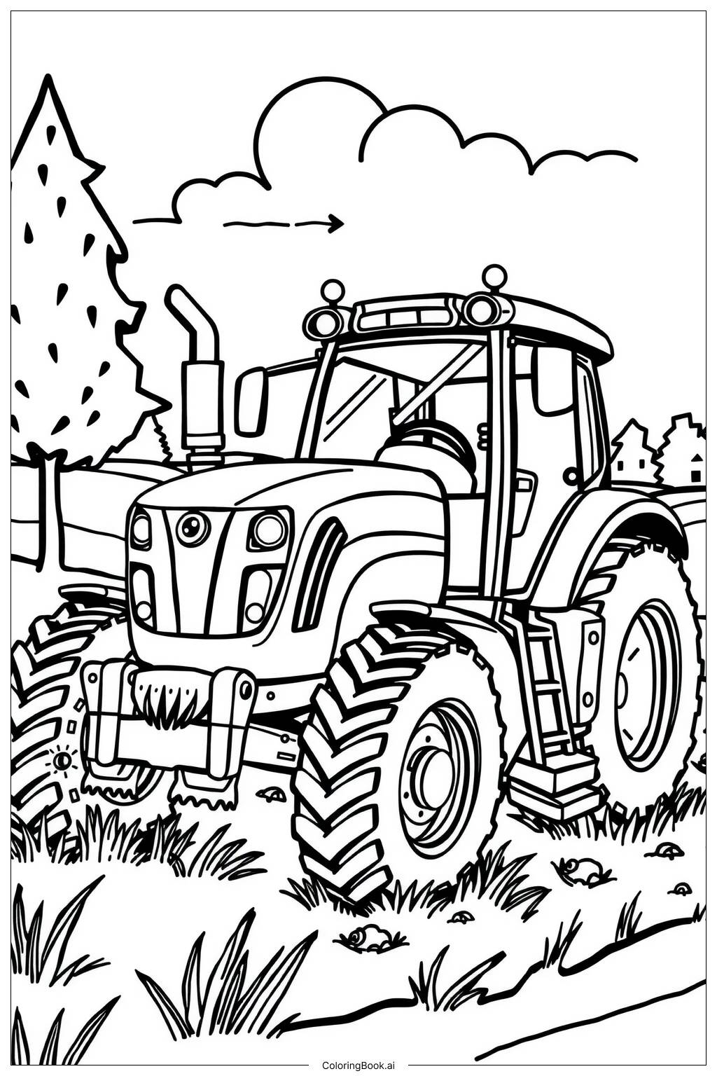 Tractor Ted Learning Coloring Page Free PDF PNG Printable 