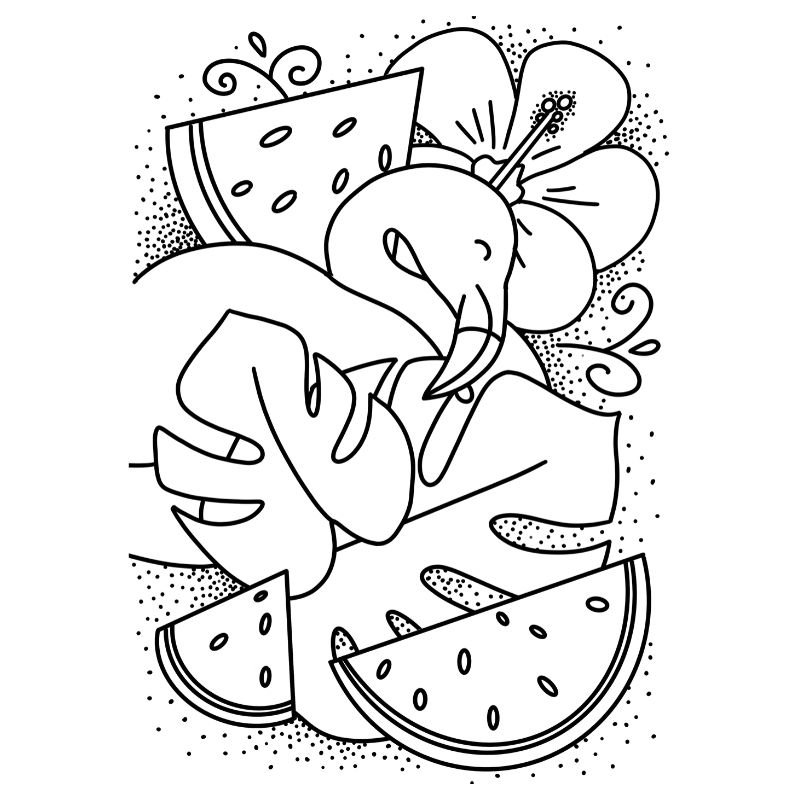 Free Flamingo Coloring Pages