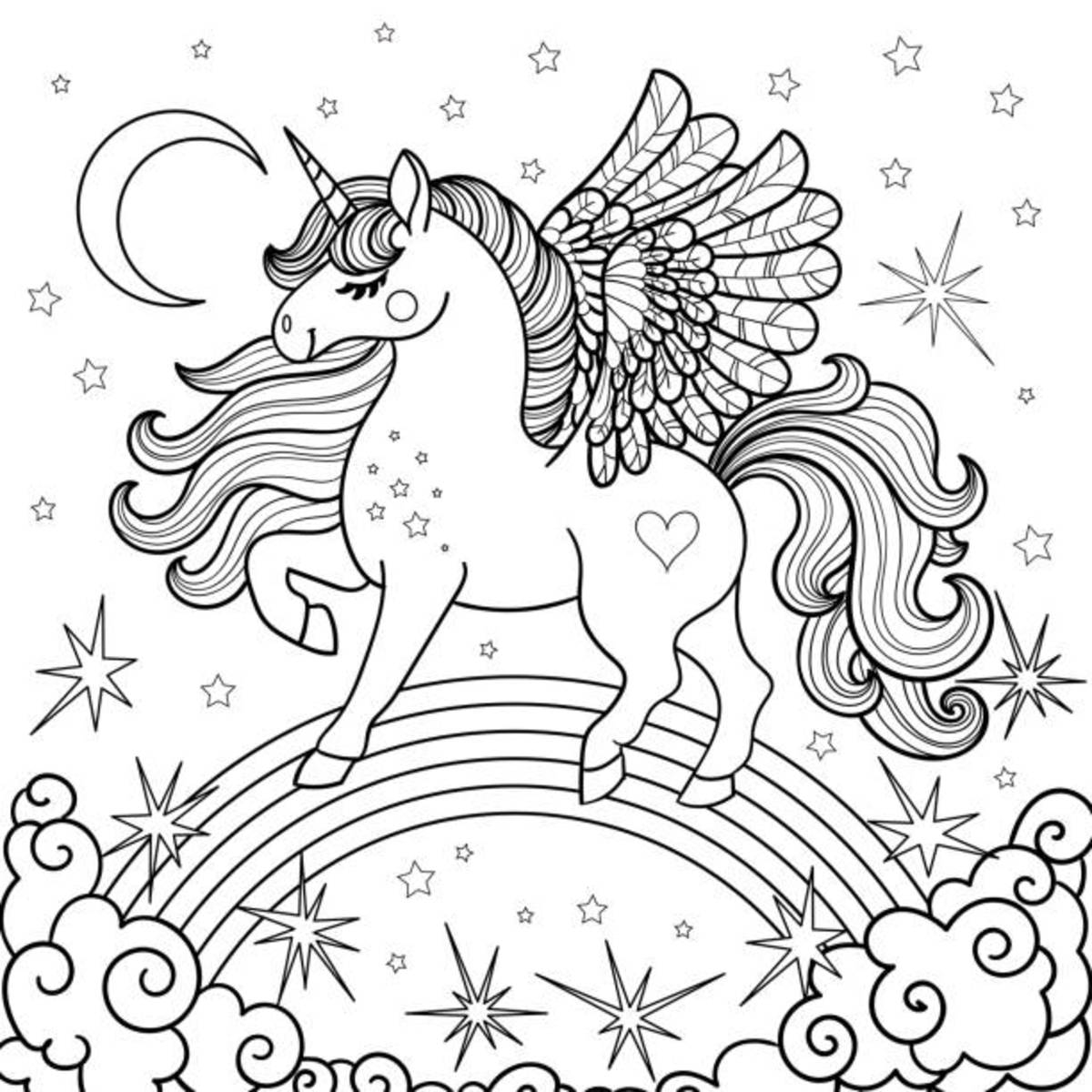 Cute Printable Unicorn Coloring Pages