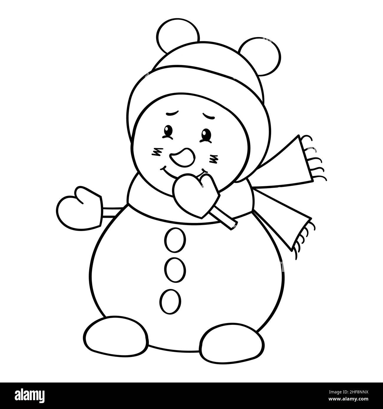 Printable Cute Snowman Coloring Pages