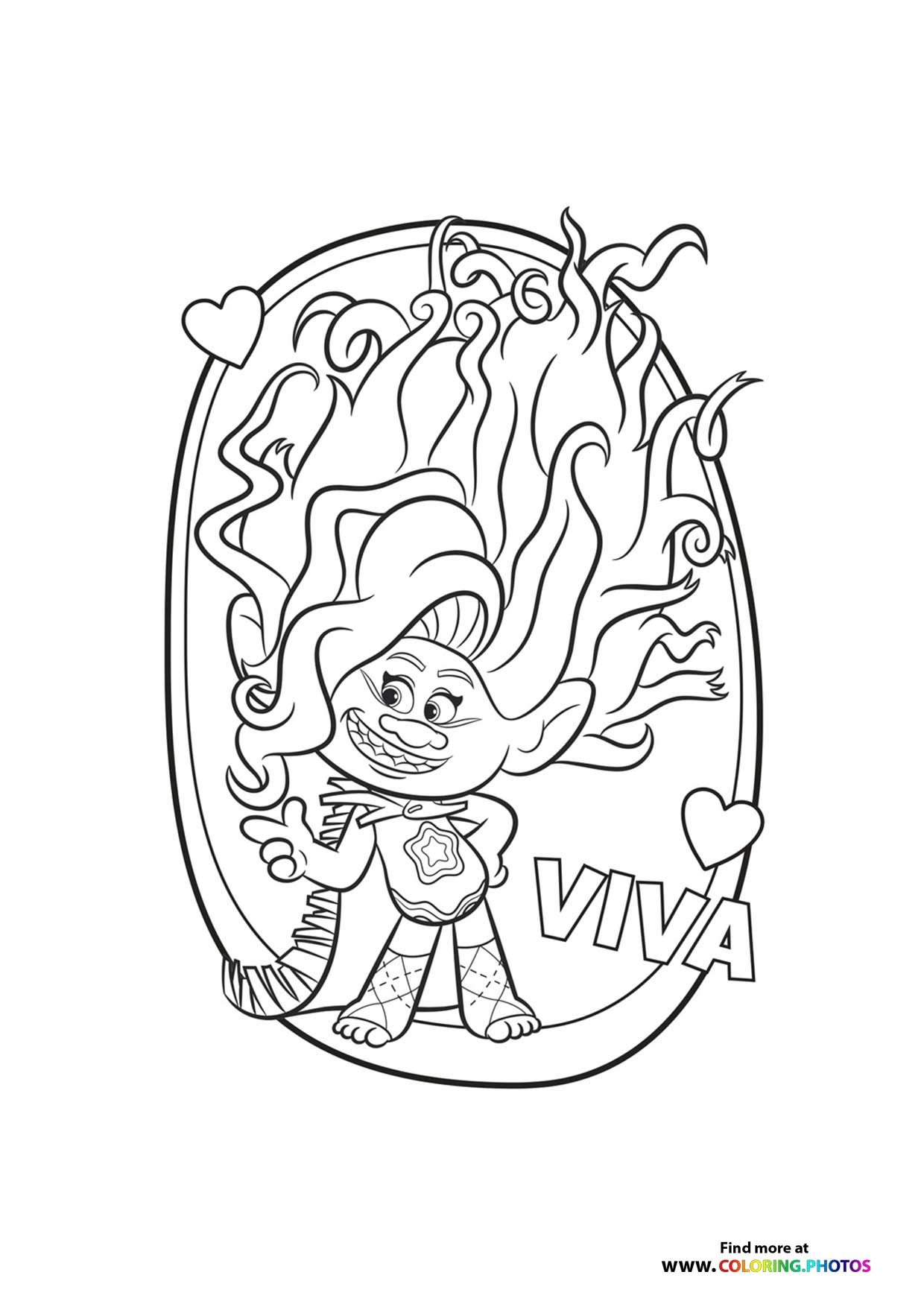 Viva Trolls Band Together Coloring Pages For Kids