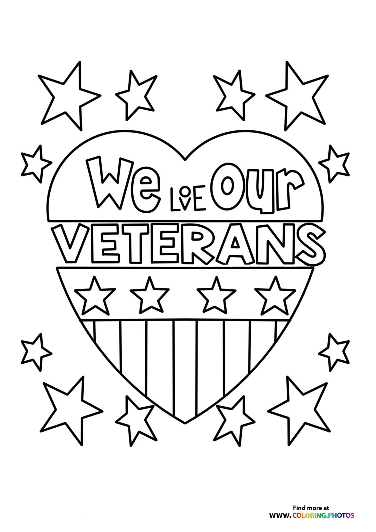 We Love Our Veterans Coloring Pages For Kids