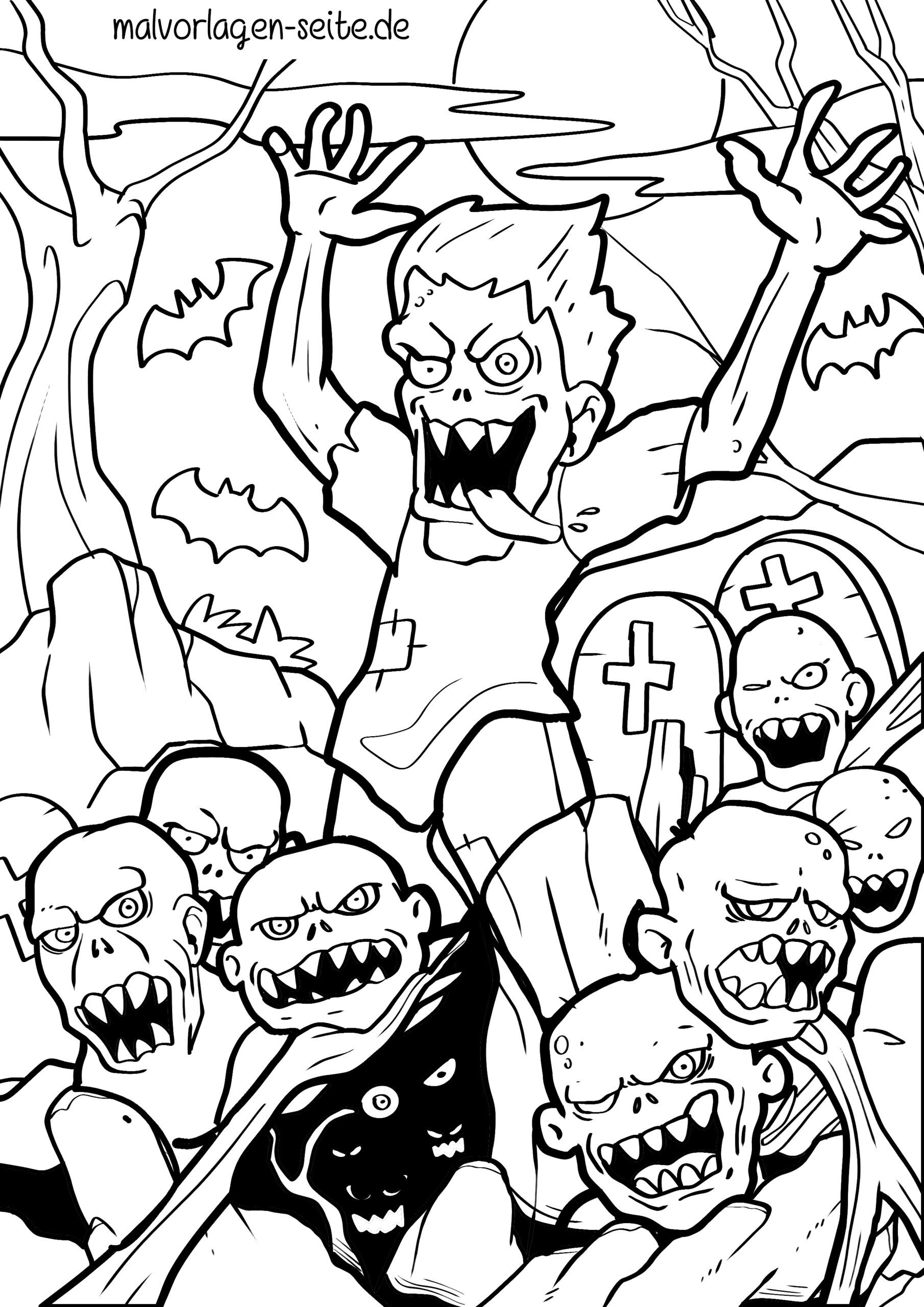 Printable Coloring Pages Of Zombies